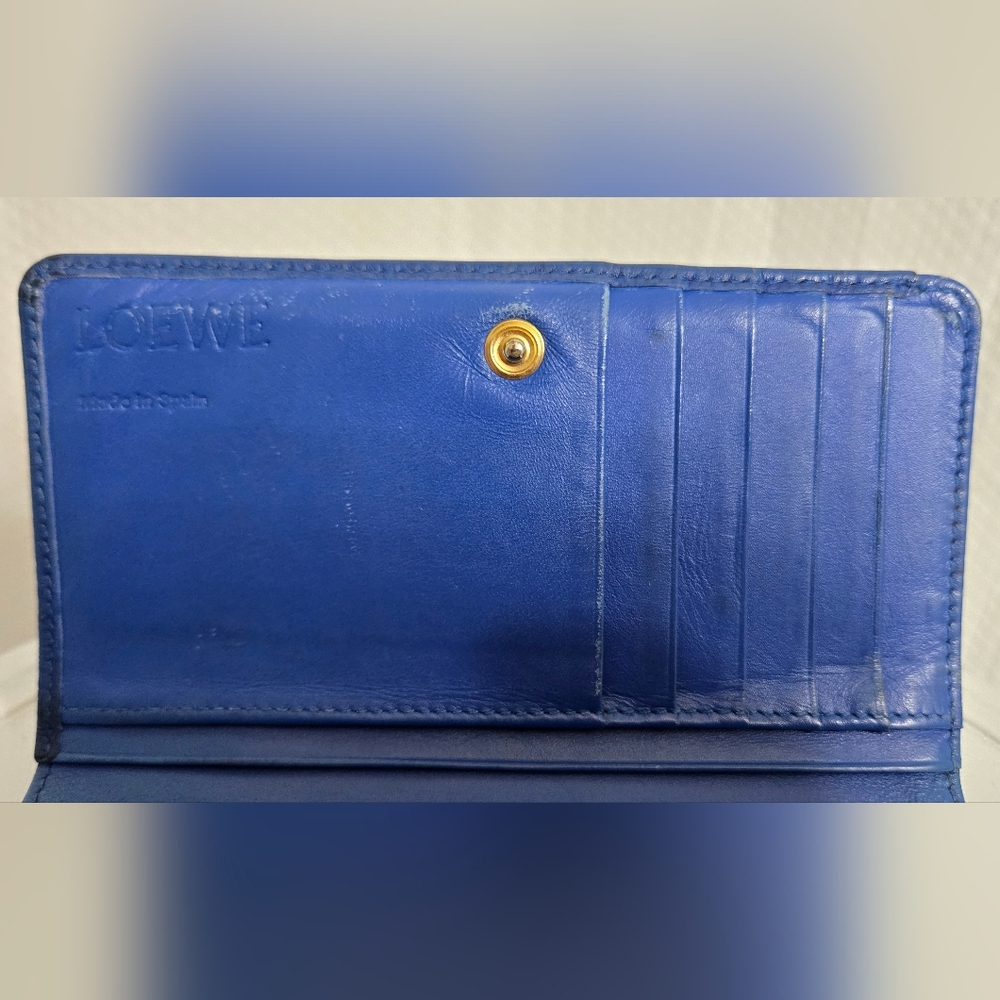 EUC Loewe Textured Navy Leather Wallet - Picture 8 of 13